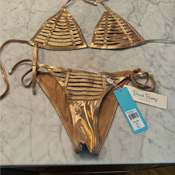 Beach Bunny Other - Beach Bunny gold bikini